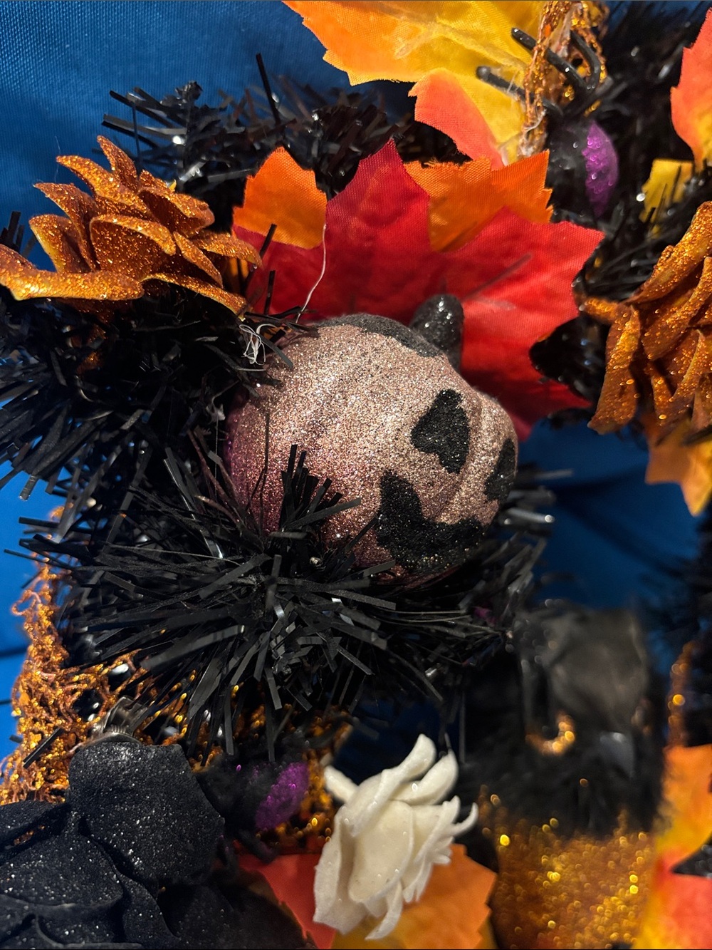 Custom By MeHalloween Wreath Orange Wrap Owl TwoPumpkins SixSpiders AutumnLeaves - Picture 6 of 15